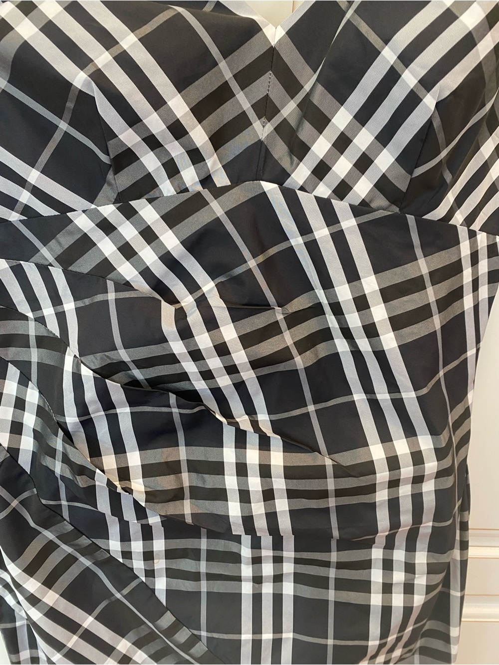 ME Makeover Essentials Black & White Plaid Tie-Shoulder Mini Dress - Picture 2 of 5